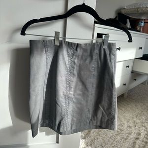 Gray/blue suede skirt